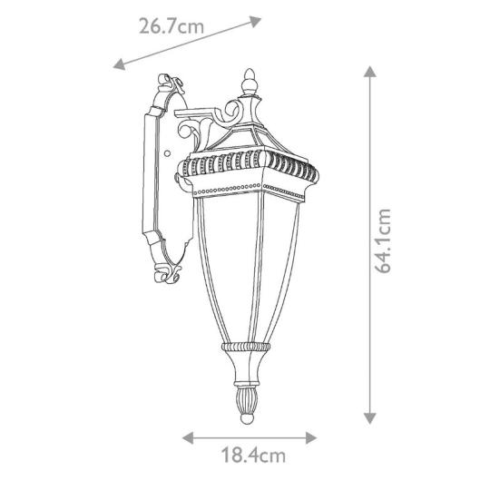 kulteri diszes bronz  nagymeretu fali lampa diszes barokk kozepkor rez vizallo mediterran elegans polgari vilagitas vizallo kulteri furdoszoba kerti lampak lameridiana lakberendezes 2.jpg